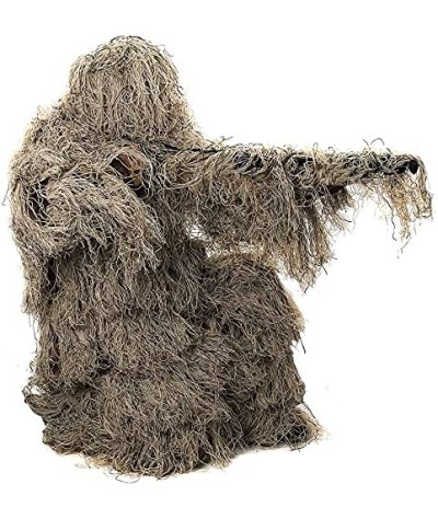 Traje Ghillie, ropa de caza de camuflaje 3D, incluyendo chaqueta, pantalones, capucha, bolsa de transporte, ropa de caza de