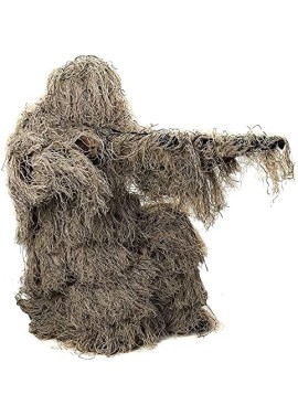 Traje Ghillie, ropa de caza de camuflaje 3D, incluyendo chaqueta, pantalones, capucha, bolsa de transporte, ropa de caza de