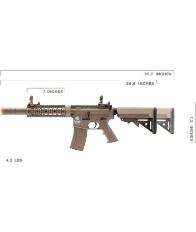 Lancer Tactical - Rifle de airsoft SD M4 GEN 2 Rifle eléctrico de polímero - AEG completo/semi-automático de Airsoft con 0.20g