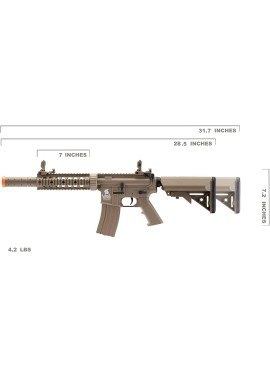 Lancer Tactical - Rifle de airsoft SD M4 GEN 2 Rifle eléctrico de polímero - AEG completo/semi-automático de Airsoft con 0.20g