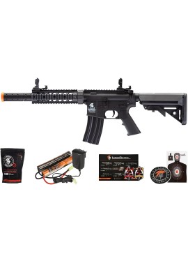 Lancer Tactical - Rifle de airsoft SD M4 GEN 2 Rifle eléctrico de polímero - AEG completo/semi-automático de Airsoft con 0.20g