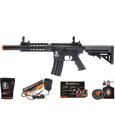 Lancer Tactical - Rifle de airsoft SD M4 GEN 2 Rifle eléctrico de polímero - AEG completo/semi-automático de Airsoft con 0.20g