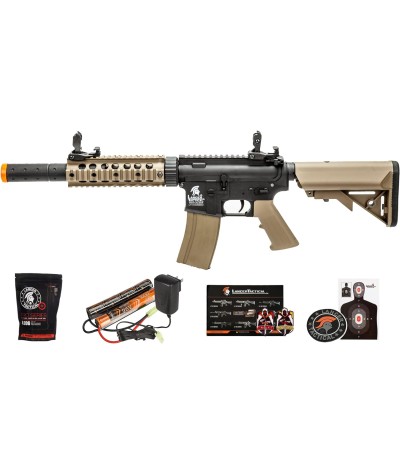 Lancer Tactical - Rifle de airsoft SD M4 GEN 2 Rifle eléctrico de polímero - AEG completo/semi-automático de Airsoft con 0.20g