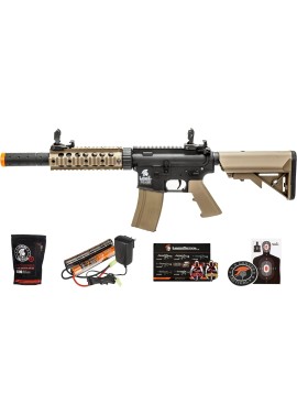 Lancer Tactical - Rifle de airsoft SD M4 GEN 2 Rifle eléctrico de polímero - AEG completo/semi-automático de Airsoft con 0.20g