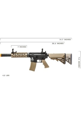 Lancer Tactical - Rifle de airsoft SD M4 GEN 2 Rifle eléctrico de polímero - AEG completo/semi-automático de Airsoft con 0.20g