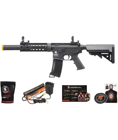 Lancer Tactical - Rifle de airsoft SD M4 GEN 2 Rifle eléctrico de polímero - AEG completo/semi-automático de Airsoft con 0.20g