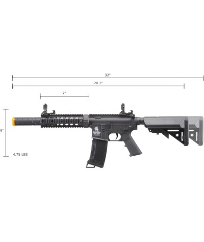 Lancer Tactical - Rifle de airsoft SD M4 GEN 2 Rifle eléctrico de polímero - AEG completo/semi-automático de Airsoft con 0.20g