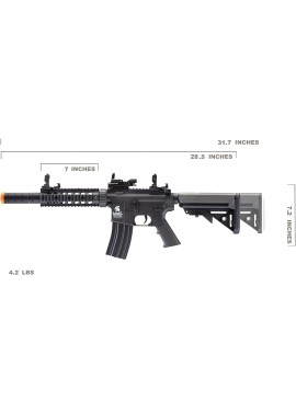 Lancer Tactical - Rifle de airsoft SD M4 GEN 2 Rifle eléctrico de polímero - AEG completo/semi-automático de Airsoft con 0.20g