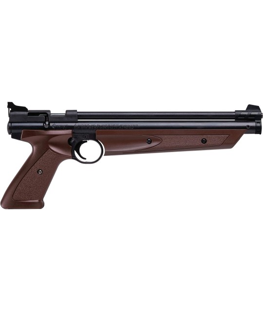 Crosman P1377BR American Classic - Pistola de aire de pellets de calibre .177, color marrón