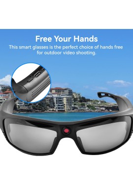 RunCam G4F - Gafas de sol de video para cámara, 1080P, manos libres, filmación, gafas inteligentes para deportes al aire libre,