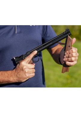 Crosman P1377BR American Classic - Pistola de aire de pellets de calibre .177, color marrón