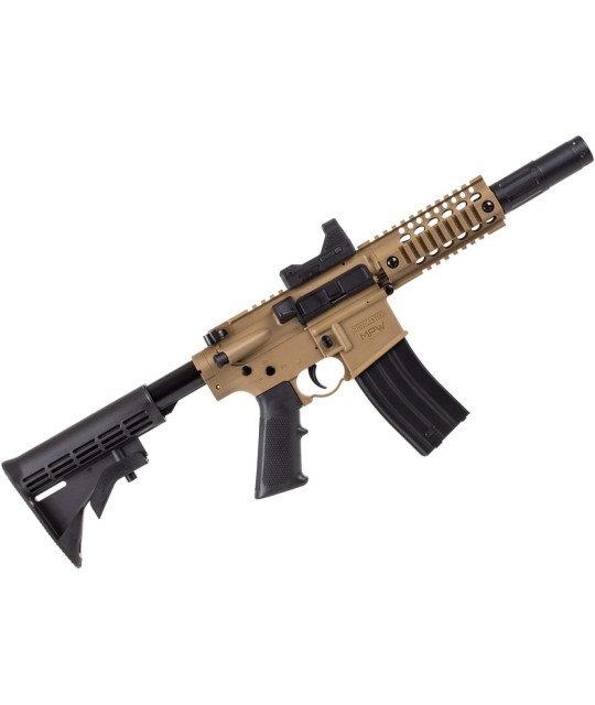 Crosman Bushmaster BMPWX - Rifle de aire BB con CO2 y mira de punto rojo, negro/FDE