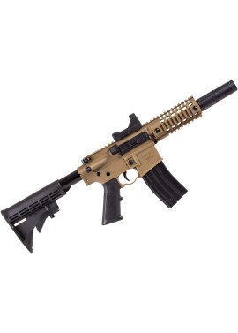 Crosman Bushmaster BMPWX - Rifle de aire BB con CO2 y mira de punto rojo, negro/FDE