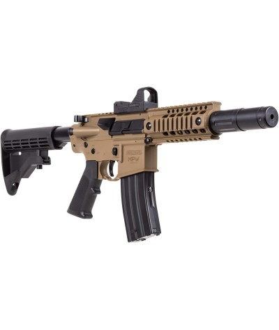 Crosman Bushmaster BMPWX - Rifle de aire BB con CO2 y mira de punto rojo, negro/FDE