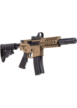 Crosman Bushmaster BMPWX - Rifle de aire BB con CO2 y mira de punto rojo, negro/FDE