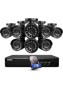 ANNKE - 5MP Lite sistema de cámara de seguridad al aire libre, 8 canales H.265+ DVR y 8X1920TVL, IP66 resistente a la