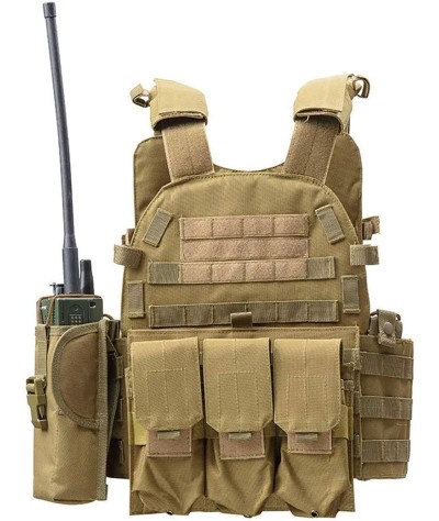 DMAIP Chaleco MOLLE táctico de caza, bolsa de herramientas para entrenamiento militar, chaleco protector modular para intemperie