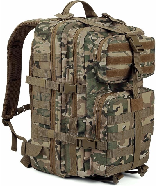 Reebow Gear Mochila táctica militar, grande, bolsa de emergencia con capacidad hasta para 3 días, Molle, bronceado