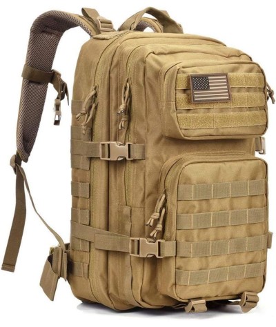 Reebow Gear Mochila táctica militar, grande, bolsa de emergencia con capacidad hasta para 3 días, Molle, bronceado