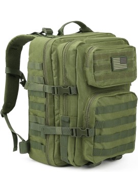 Reebow Gear Mochila táctica militar, grande, bolsa de emergencia con capacidad hasta para 3 días, Molle, bronceado