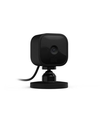 Blink Mini - Cámara de seguridad inteligente compacta, conectable, para interiores, con video de alta definición 1080 y