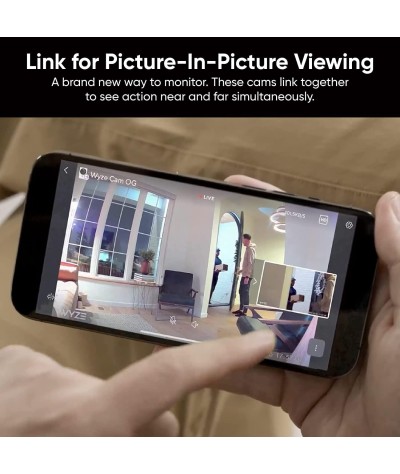 WYZE Cam OG Cámara de seguridad inteligente para interiores y exteriores 1080p WI-Fi con visión nocturna a color, foco