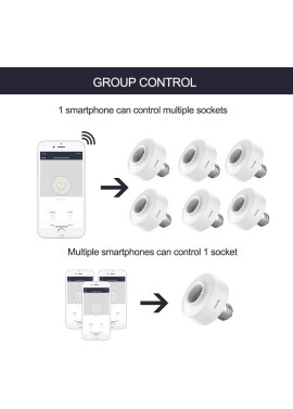 LoraTap Enchufe de bombilla WiFi inteligente E26, paquete de 2 bombillas LED Wi-Fi, temporizador, adaptador de soporte de