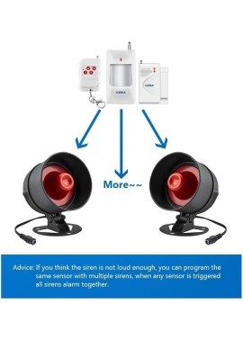 KERUI Kit de sistema de alarma de seguridad para oficina en casa, oficina en casa, inalámbrico, ruidoso, para interiores y