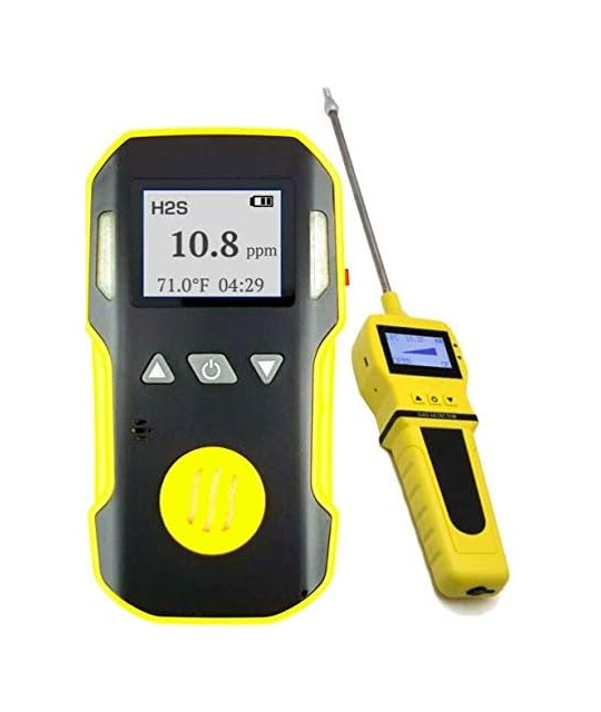 FORENSICS DETECTORS FD Monitor H2S + Bomba con Sonda por Forensics | EE.UU. NIST Calibrado | A prueba de agua y polvo | 0-100ppm