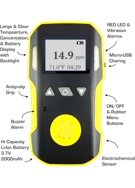 FORENSICS DETECTORS FD Monitor H2S + Bomba con Sonda por Forensics | EE.UU. NIST Calibrado | A prueba de agua y polvo | 0-100ppm