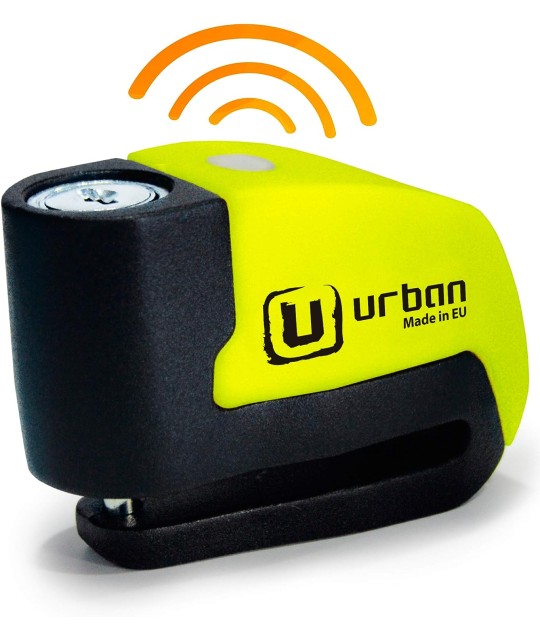 Candado con alarma para el disco de freno Urban UR6 para motocicleta y bicicleta de 0.23 in y 120 dB, universal, resistente al