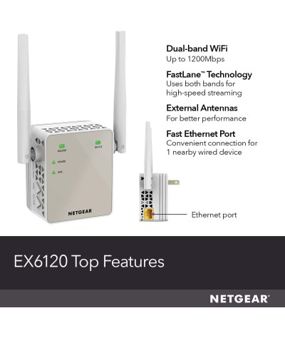 Extensor de rango NETGEAR N300 de WiFi, Essentials Edition (EX2700)