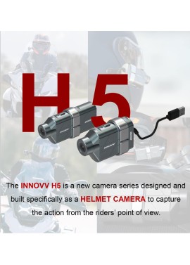 INNOVV Cámara H5 para casco de motocicleta 4K 30 fps con Wi-Fi, tecnología electrónica de estabilización de imagen, batería