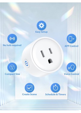 Enchufe inteligente EIGHTREE, enchufes inteligentes Alexa que funcionan con Alexa y Google Home, compatible con SmartThings,