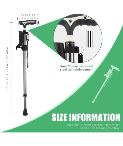 Hold 440 Lbs Walking Cane for Men & Women Aluminum Alloy Lightweight Height Adjustable Walking Stick Heavy Duty Foldbale Free