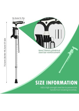 Hold 440 Lbs Walking Cane for Men & Women Aluminum Alloy Lightweight Height Adjustable Walking Stick Heavy Duty Foldbale Free