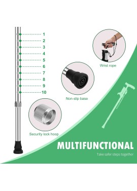 Hold 440 Lbs Walking Cane for Men & Women Aluminum Alloy Lightweight Height Adjustable Walking Stick Heavy Duty Foldbale Free