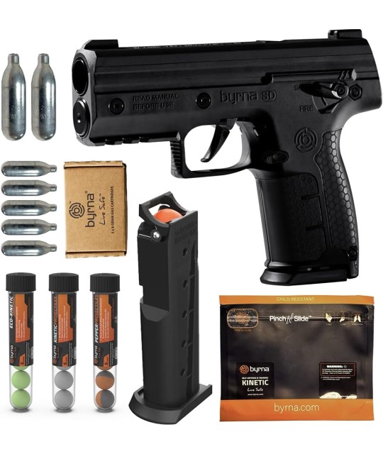 Byrna SD [Autodefensa] Pepper Ultimate Bundle - Spray de pimienta, lanzador de pimienta no letal, menos letal, defensa