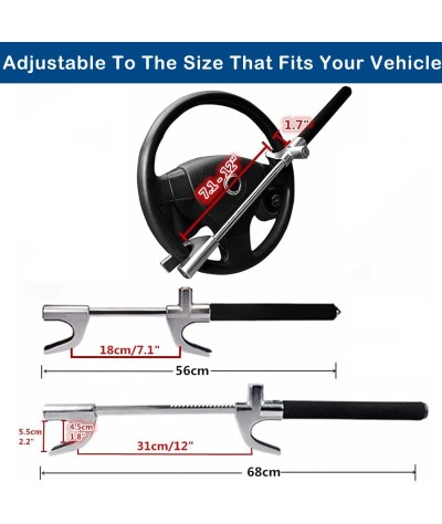 MONOJOY Bloqueo de volante de automóvil: bloqueo de volante para club, club de coche, club, club, volante, club ajustable para