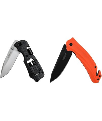 Kershaw Select Fire Cuchillo de bolsillo multifunción, juego de 4 puntas y destornillador, hoja de acero 8Cr13MoV de 3.4