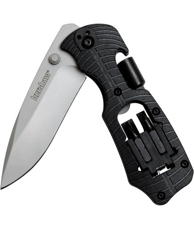 Kershaw Select Fire Cuchillo de bolsillo multifunción, juego de 4 puntas y destornillador, hoja de acero 8Cr13MoV de 3.4