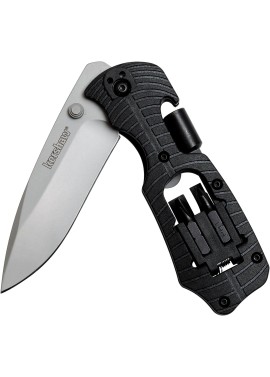 Kershaw Select Fire Cuchillo de bolsillo multifunción, juego de 4 puntas y destornillador, hoja de acero 8Cr13MoV de 3.4