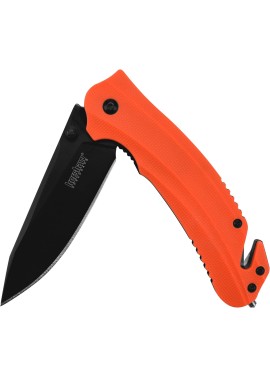 Kershaw Select Fire Cuchillo de bolsillo multifunción, juego de 4 puntas y destornillador, hoja de acero 8Cr13MoV de 3.4