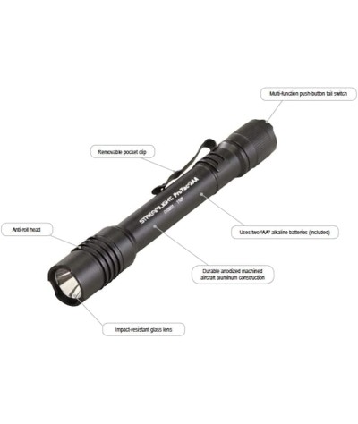 Streamlight 88061 ProTac 1L-1AA - Luz táctica profesional de doble combustible, 350 lúmenes, color negro