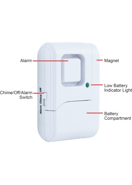 GE Alarma de seguridad personal para ventanas y puertas, paquete de 4, protección de bricolaje, alerta antirrobo, inalámbrico,