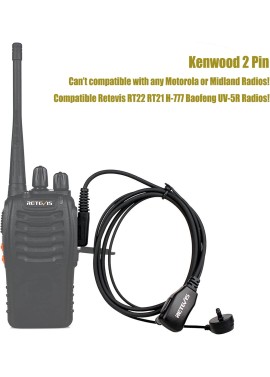 Caja de 10, auriculares Retevis Walkie Talkies con micrófono de 2 pines de tubo acústico compatible con Baofeng UV-5R Retevis