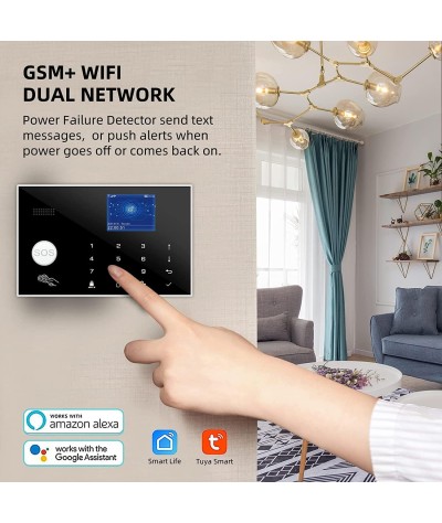 Kit de 17 piezas WiFi y GSM, sistema de alarma inalámbrico de seguridad para el hogar, sensores de entrada con sensor de