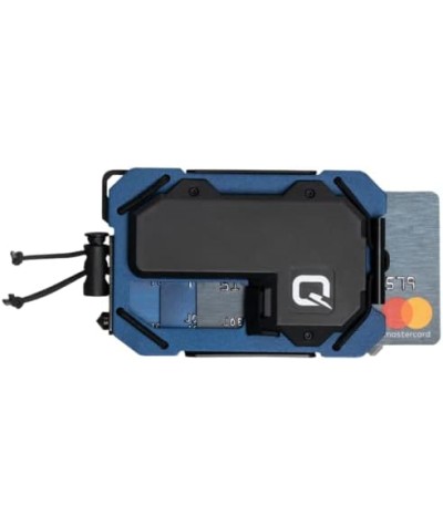 QUIQLITE TAQ Wallet – Cartera táctica minimalista con bloqueo RFID, linterna LED recargable por USB de alta potencia (75 a 150