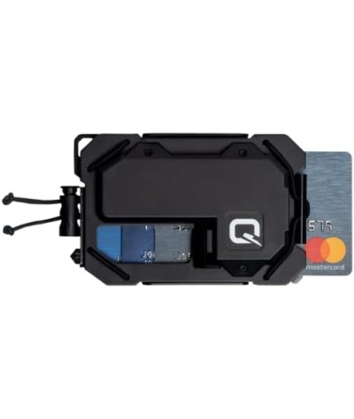 QUIQLITE TAQ Wallet – Cartera táctica minimalista con bloqueo RFID, linterna LED recargable por USB de alta potencia (75 a 150