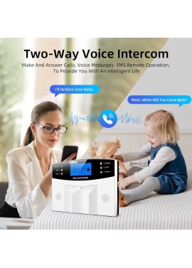 Clouree Sistema de alarma para el hogar con teclado, sistema de alarma de seguridad GSM para el hogar con sensor detector de